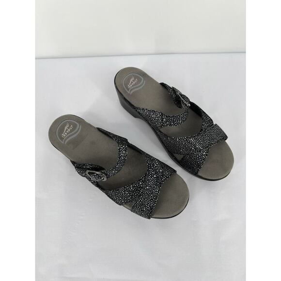 Dansko Sophie Spotted Glitter Sandals Clog Platform Heel Size 38 US 7.5-8 - Picture 2 of 10